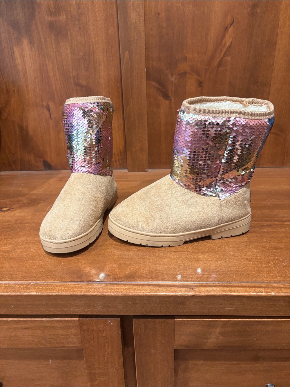 Bebe girls sequined boots